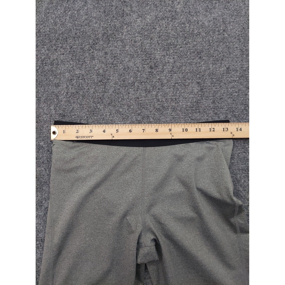 Nike Pro Cropped Leggings Womens Large Gray Running Gym Workout Swoosh - Picture 8 of 12